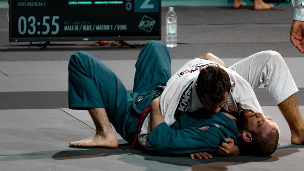 two people training Brazilian Jiu Jitsu