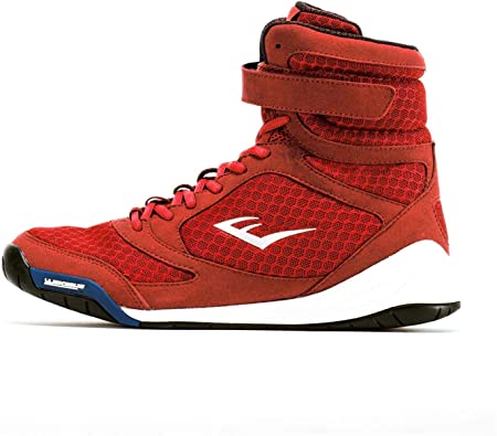 Everlast New Elite High Top Boxing Shoes - Black, Blue, Red